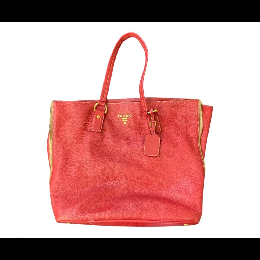Prada Vitello Daino Leather side zip Tote